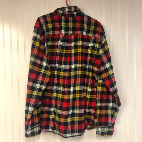 Woolrich Men's Long Sleeve Button Down Plaid Flannel Shirt - Red Yellow- XL - Picture 4 of 4